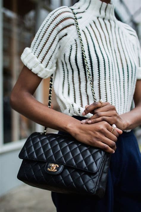 classic chanel quilted bag evening wear|More.